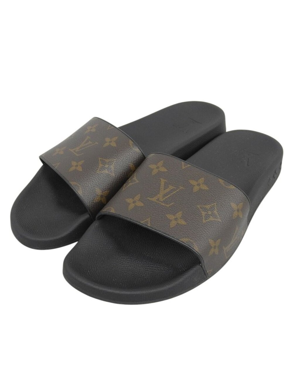 Louis Vuitton Waterfront Line Monogram Canvas Logo Rubber Sandals Brown
